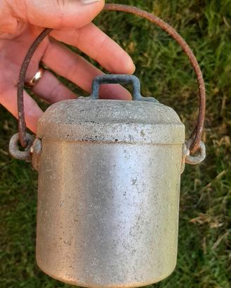 gavetta militare contenitore alluminio vintage 