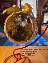 Palla Natalizia in Plexiglass Aperta con Presepe