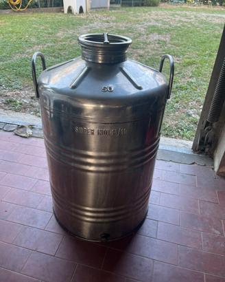 FUSTO VUOTO ACCIAIO INOX CAPACITA’ 50 LITRI OLIO