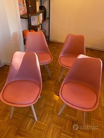 4 sedie rosa