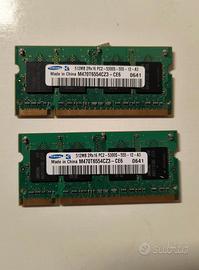 Ram Samsung Sodimm DDR2 512MB   M470T6554CZ3-CE6