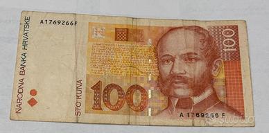 Banconota Croazia 100 Kune 1993 rara