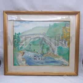 QUADRO ACQUERELLO PONTE DEL DIAVOLO MARCELLINO 197