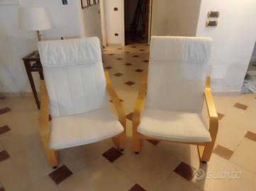 2 poltrone poang bianche 