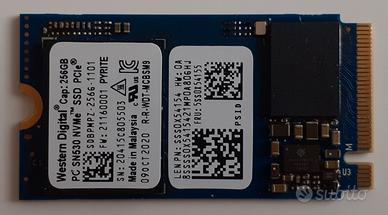 NVMe SSD PCIe 256GB Western Digital