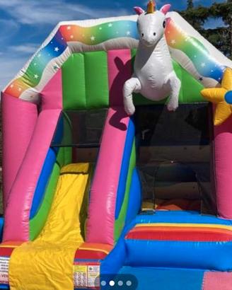 gioco gonfiabile tema unicorno