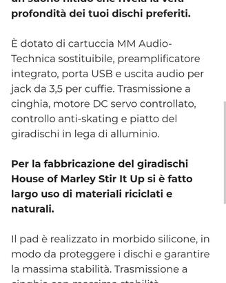 House of Marley Giradischi Wireless Stir It Up