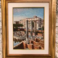 Quadro -Pozzuoli, Tempio Di Serapide- dipinto olio