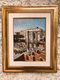 Quadro -Pozzuoli, Tempio Di Serapide- dipinto olio