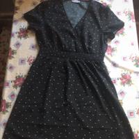 Vestito donna nero con puntini bianchi