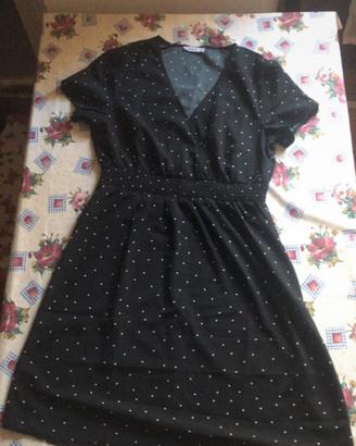 Vestito donna nero con puntini bianchi
