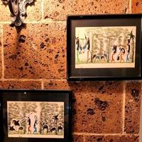 Coppia Di Dipinti A Mano Su Cartoncino In Cornice 