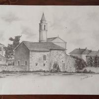 Disegno a matita " Roveleto Landi - Piacenza "