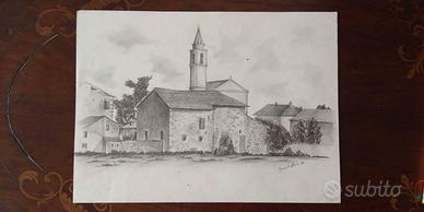 Disegno a matita " Roveleto Landi - Piacenza "