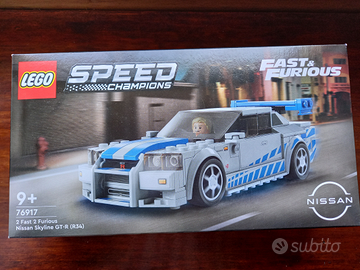 LEGO 76917 - Speed Champions 2 Fast 2 Furious Nissan Skyline GT-R (R34),  Modellino Auto da