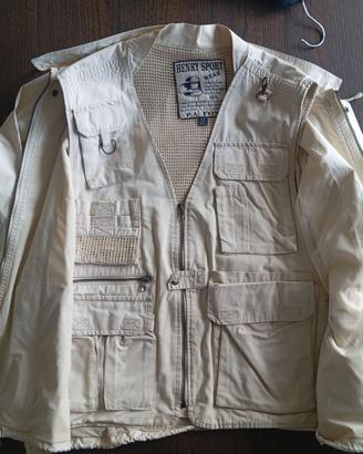 Giacca uomo con cappuccio e gilet pesca4XL/52/62