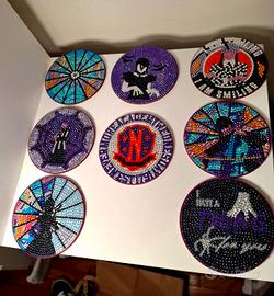 Set 8 sottobicchieri Mercoledì Addams