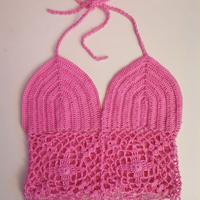 Top Crochet Rosa