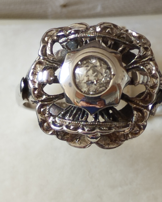 Anello anni 50/60 con brillante taglio antico