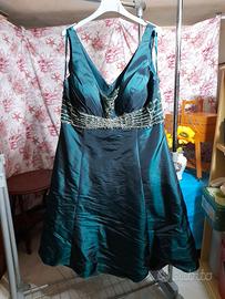 abito elegante in taffità  con stola