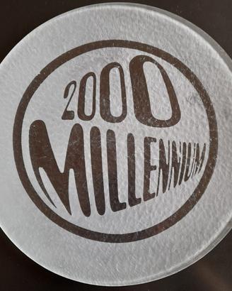 MILLENIUM PIATTO CELEBRATIVO 2000 VETRO SABBIATO