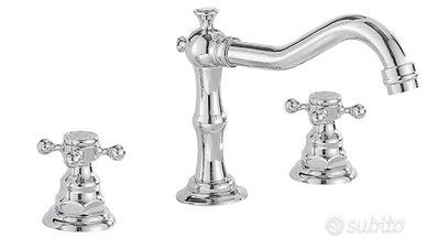 Rubinetto miscelatore vintage a 3 fori per lavabo