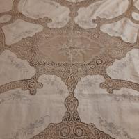 copriletto matrimoniale di lino beige