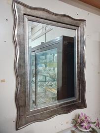 Specchio 90x75 Foglia Argento