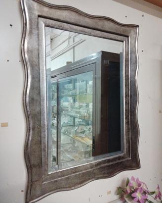 Specchio 90x75 Foglia Argento
