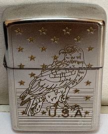 Zippo aquila e bandiera americana