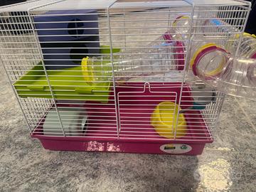 Gabbia per roditori e criceti + accesori