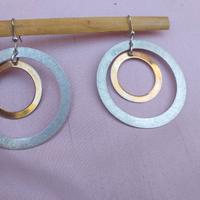 orecchini cerchi bicolori