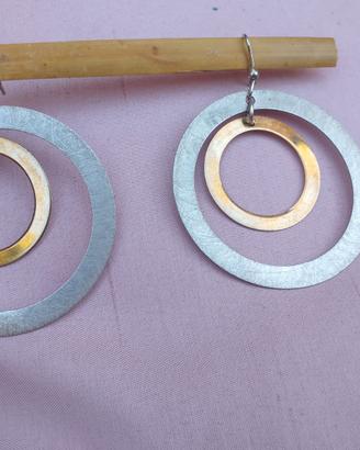 orecchini cerchi bicolori