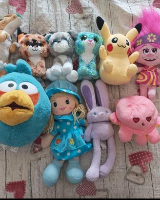 lotto 10 peluche 