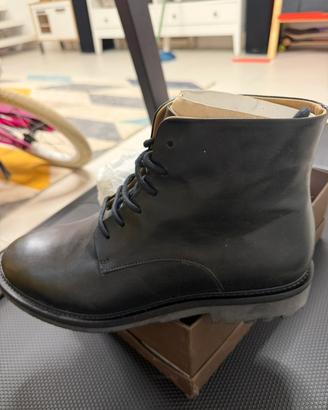 Jeckerson stivaletti uomo pelle nera n. 43 nuovi