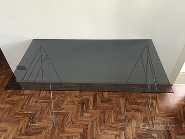 Tavolo scrivania in vetro temprato