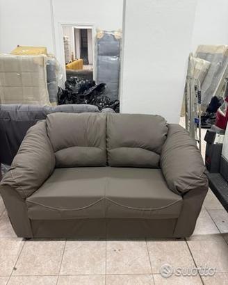 Divano 2 posti ecopelle tortora nuovo