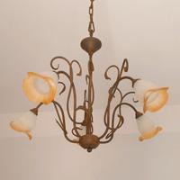 LAMPADARIO CLASSICO IN FERRO BATTUTO