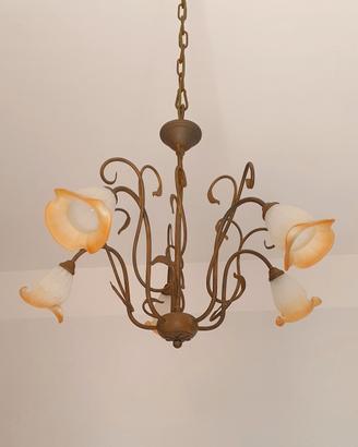 LAMPADARIO CLASSICO IN FERRO BATTUTO