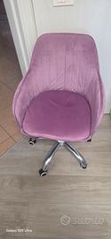 Sedia  camoscio Purple girevole