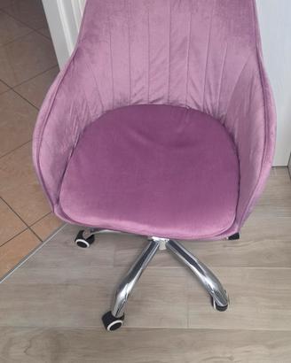 Sedia  camoscio Purple girevole