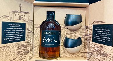 Whisky Meïsei Akashi astucciato con 2 bicchieri