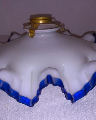 Paralume per lampadario. Bordo blu. Vintage