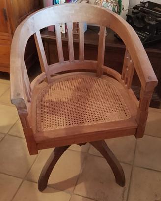 Sedia coloniale artigianale teak e paglia Vienna