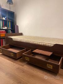 Letto singolo stile nautico in legno di mogano