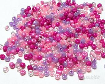 Conterie in vetro rosa 3/4 mm – lotto da 500 g