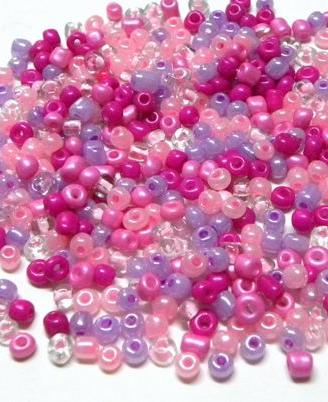 Conterie in vetro rosa 3/4 mm – lotto da 500 g