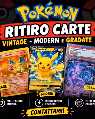 Ritiro lotti carte Pokemon Vintage moderne gradate