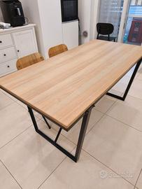 Tavolo IKEA stile industriale  legno + sedie panca