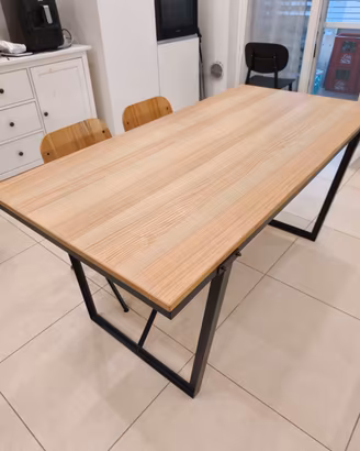 Tavolo IKEA stile industriale  legno + sedie panca